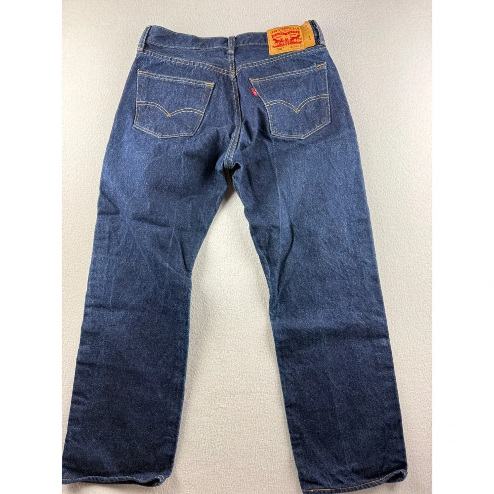 Levis 501 Original Fit Mens Dark Wash Indigo Button Fly Jeans W34 L30 00501-0000